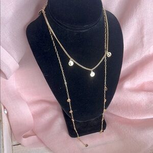 Ettika drop dangle lariat necklace gold coin necklace